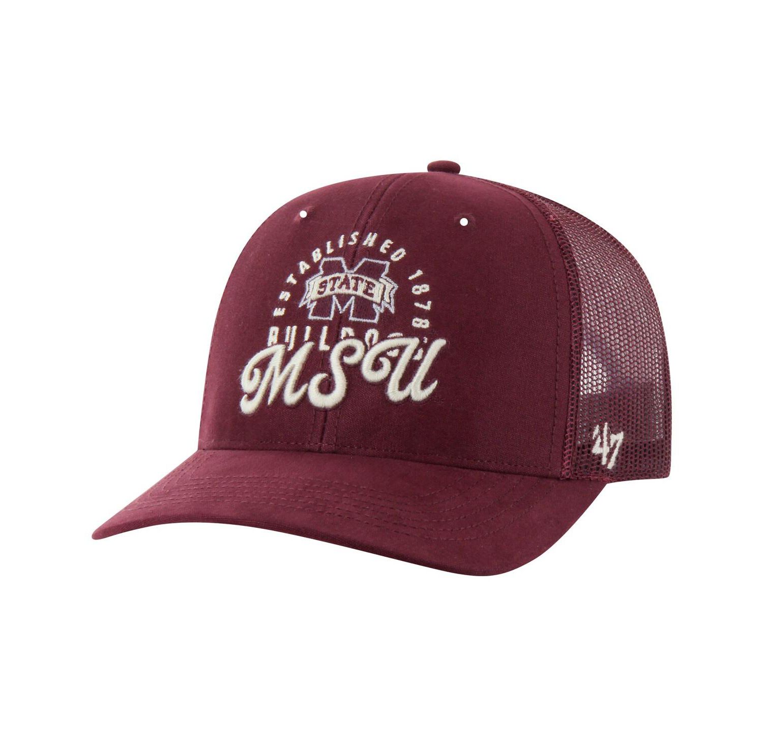 Men's Maroon Mississippi State Bulldogs Pitstop Trucker Adjustable Hat