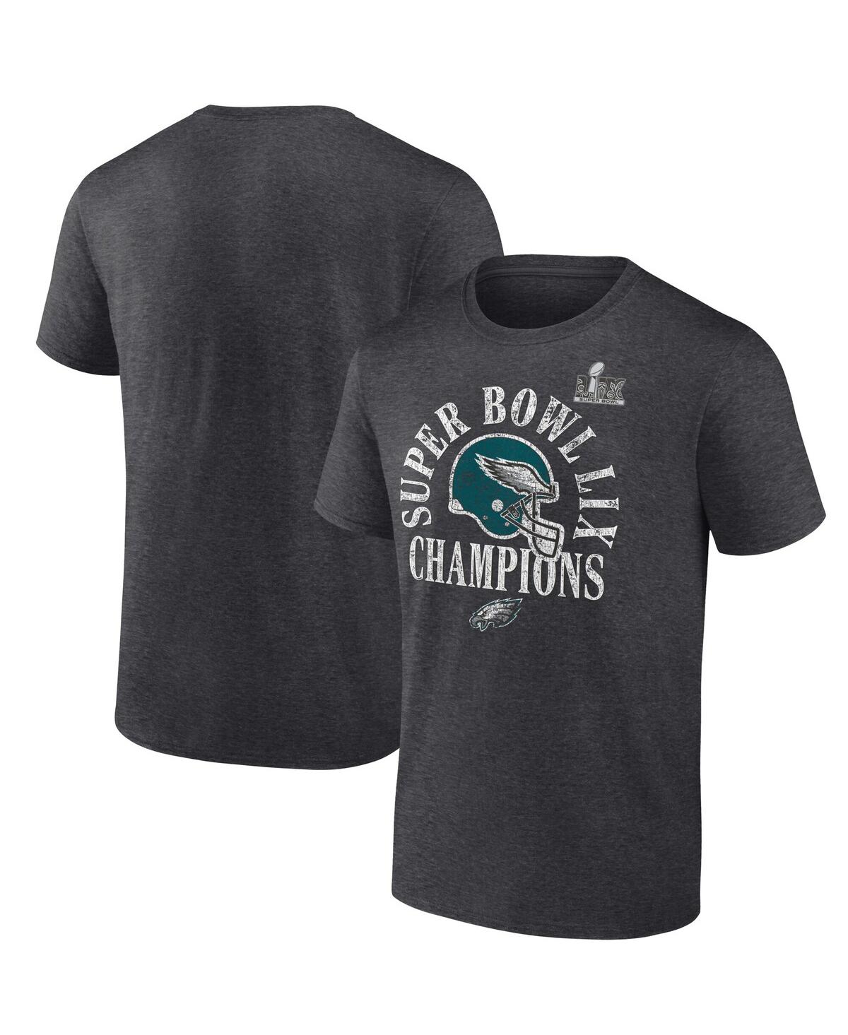 Fanatics Men's Heather Charcoal Philadelphia Eagles Super Bowl Lix Champions Big Tall Ring Season T-Shirt - Heather Charcoal
