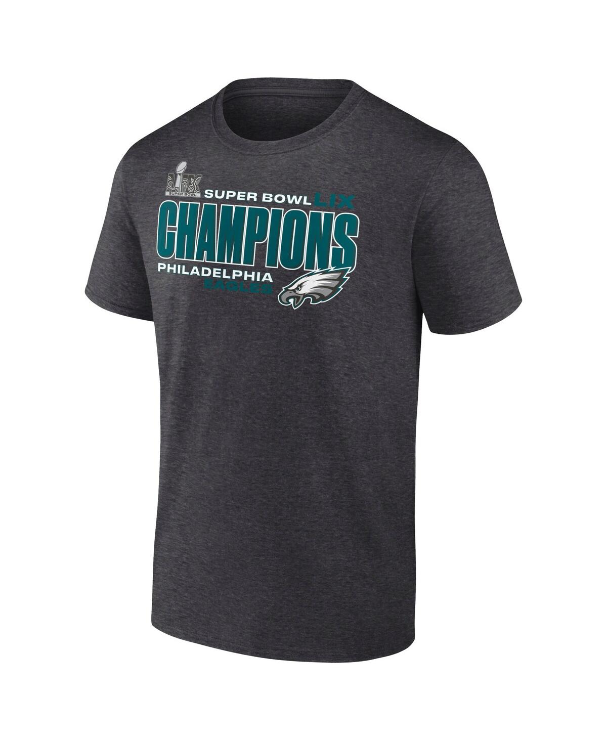 Fanatics Men's Heather Charcoal Philadelphia Eagles Super Bowl Lix Champions Under The Lights T-shirt In Heather Charcoal