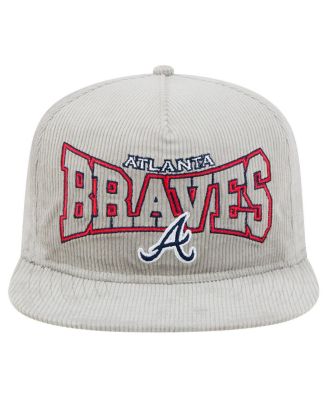 Men's Gray Atlanta Braves Corduroy Golfer Snapback Hat
