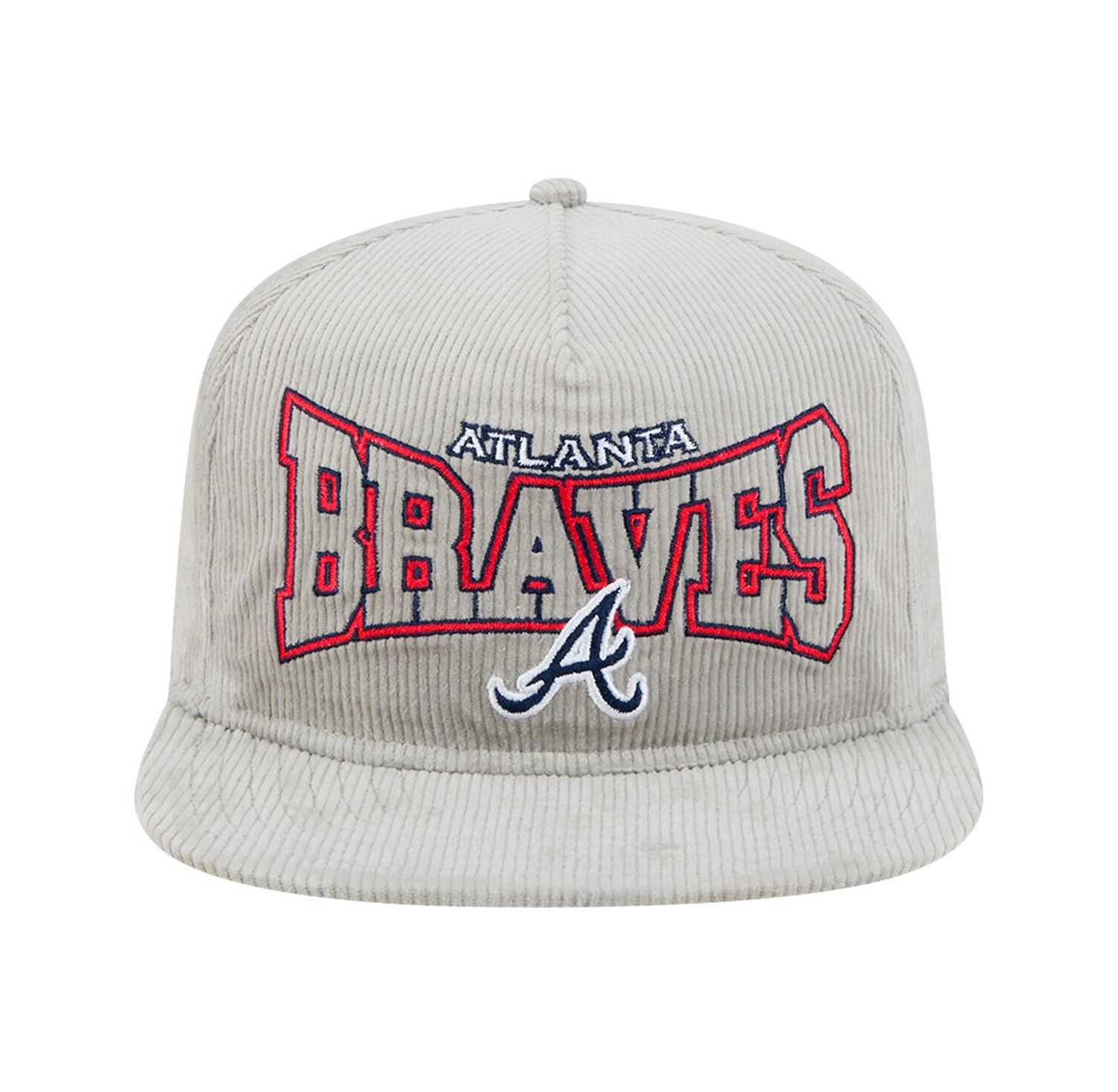 Men's Gray Atlanta Braves Corduroy Golfer Snapback Hat