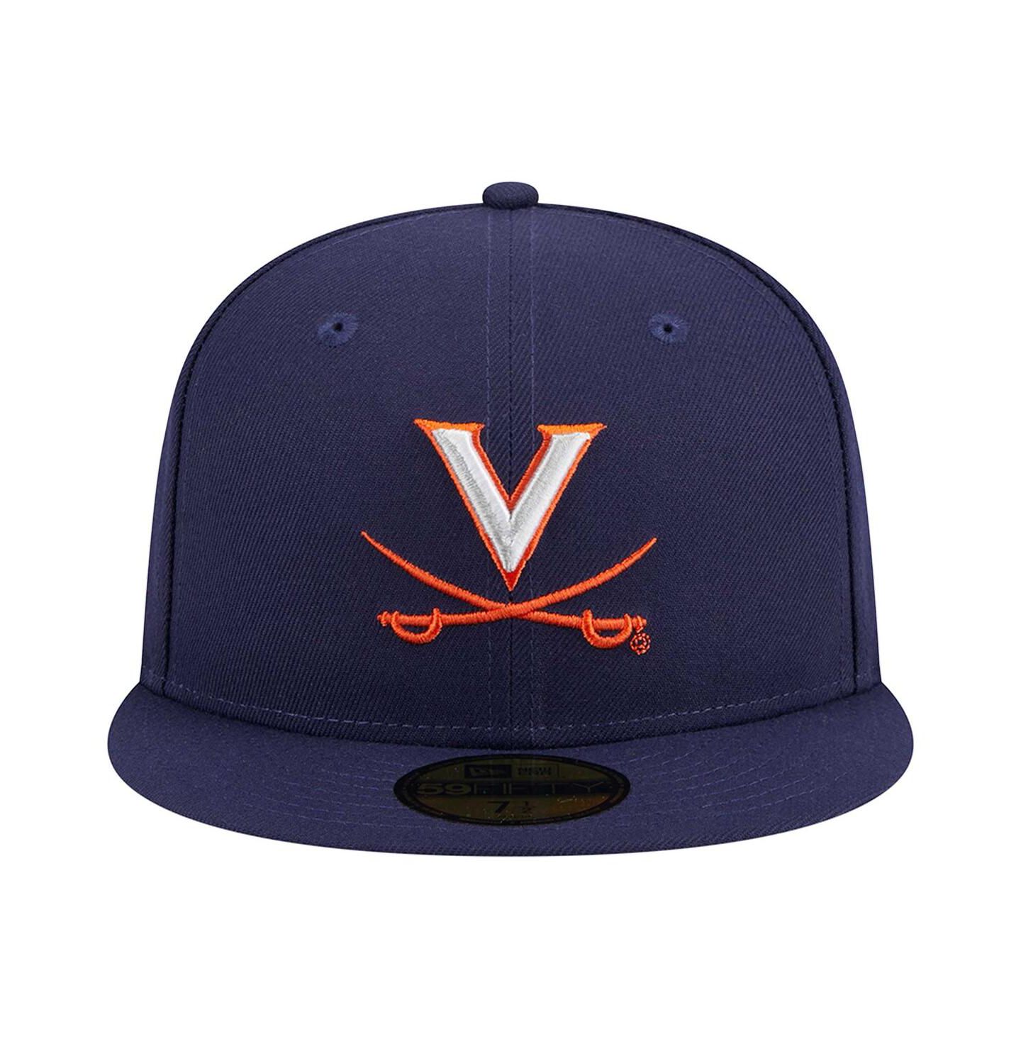 Мужская кепка New Era Navy Virginia Cavaliers 59FIFTY Fitted Hat — фото 5