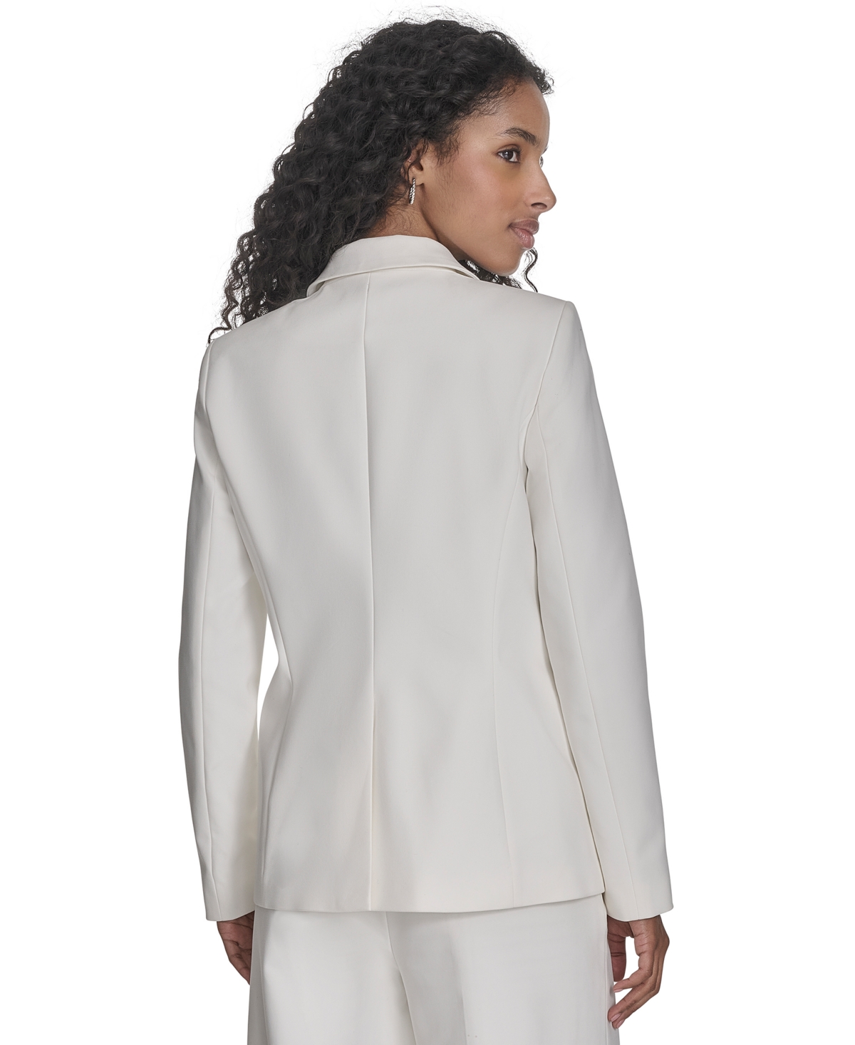 Calvin Klein Petite Classic One-button Blazer In Cream