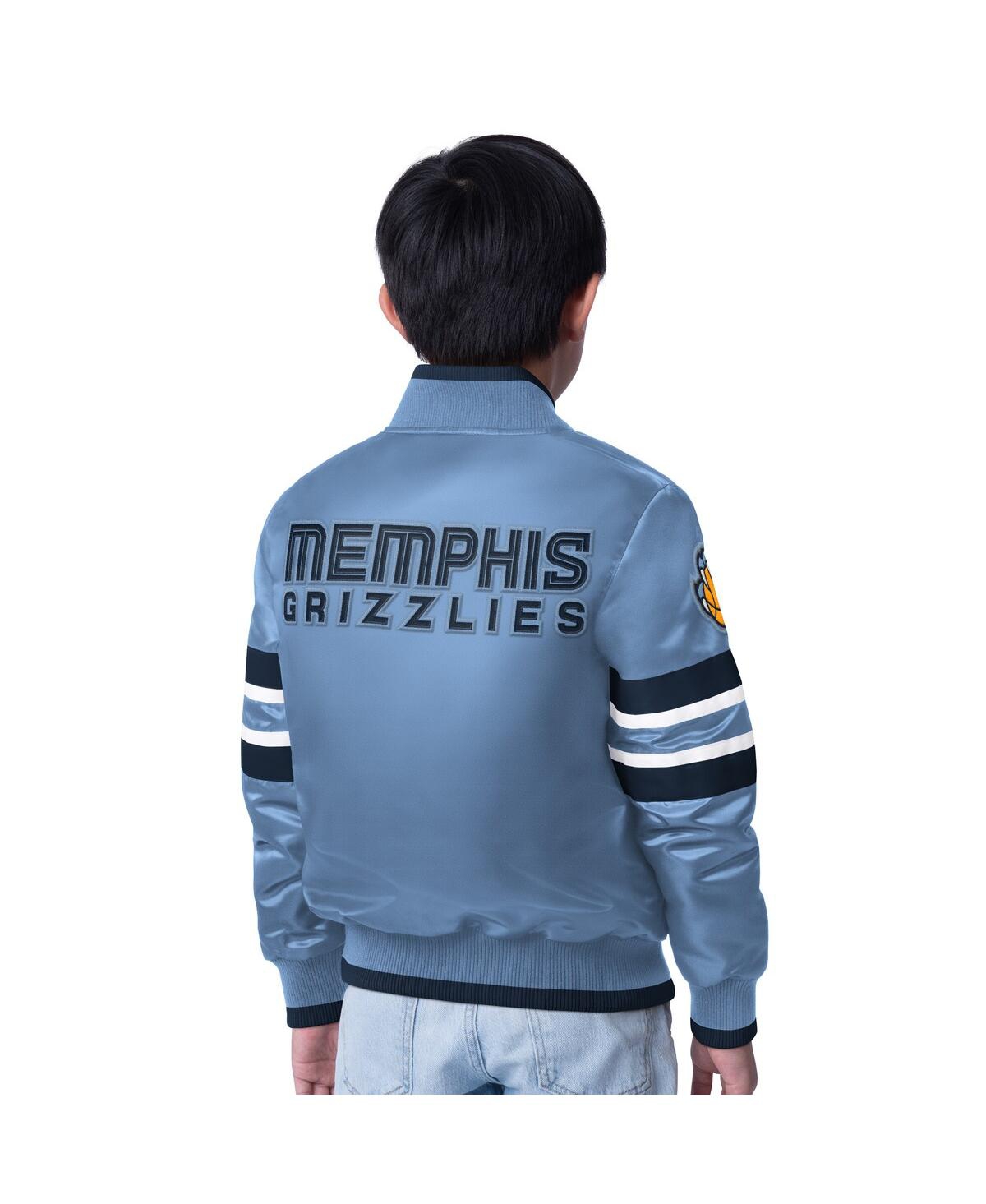 Starter Big Boys And Girls  Light Blue Memphis Grizzlies Scout Varsity Full-snap Jacket In Light Blue