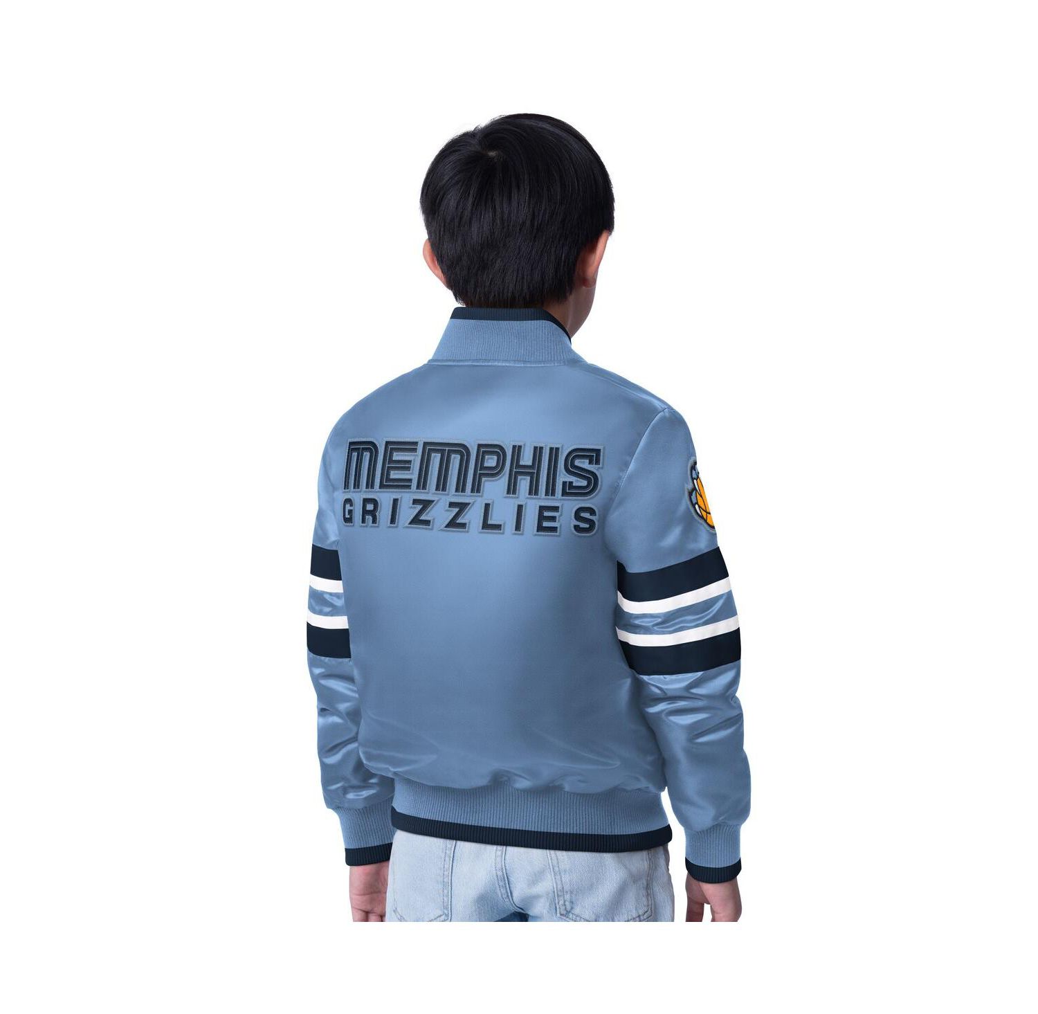 Big Boys and Girls Starter Light Blue Memphis Grizzlies Scout Varsity Full-Snap Jacket