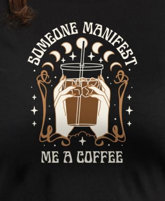 Trendy Plus Size Don't Manifest Coffee Graphic Crew Neck T-Shirt
