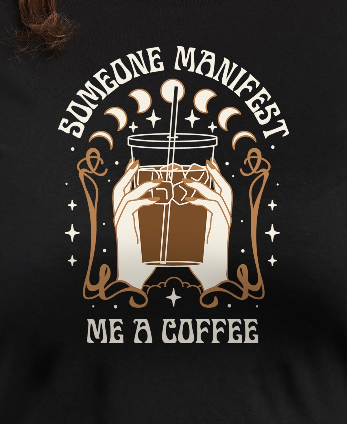 Hybrid Apparel Trendy Plus Don't Manifest Coffee Graphic Crew Neck T-Shirt