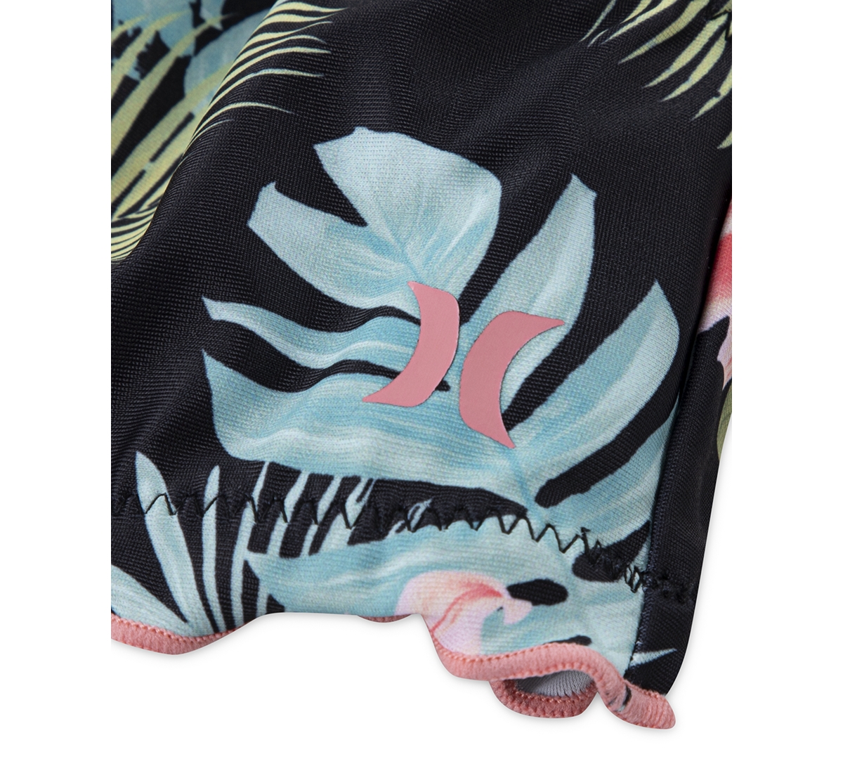 Shop Hurley Big Girls Halter Floral-print Two-piece Swimsuit In Black