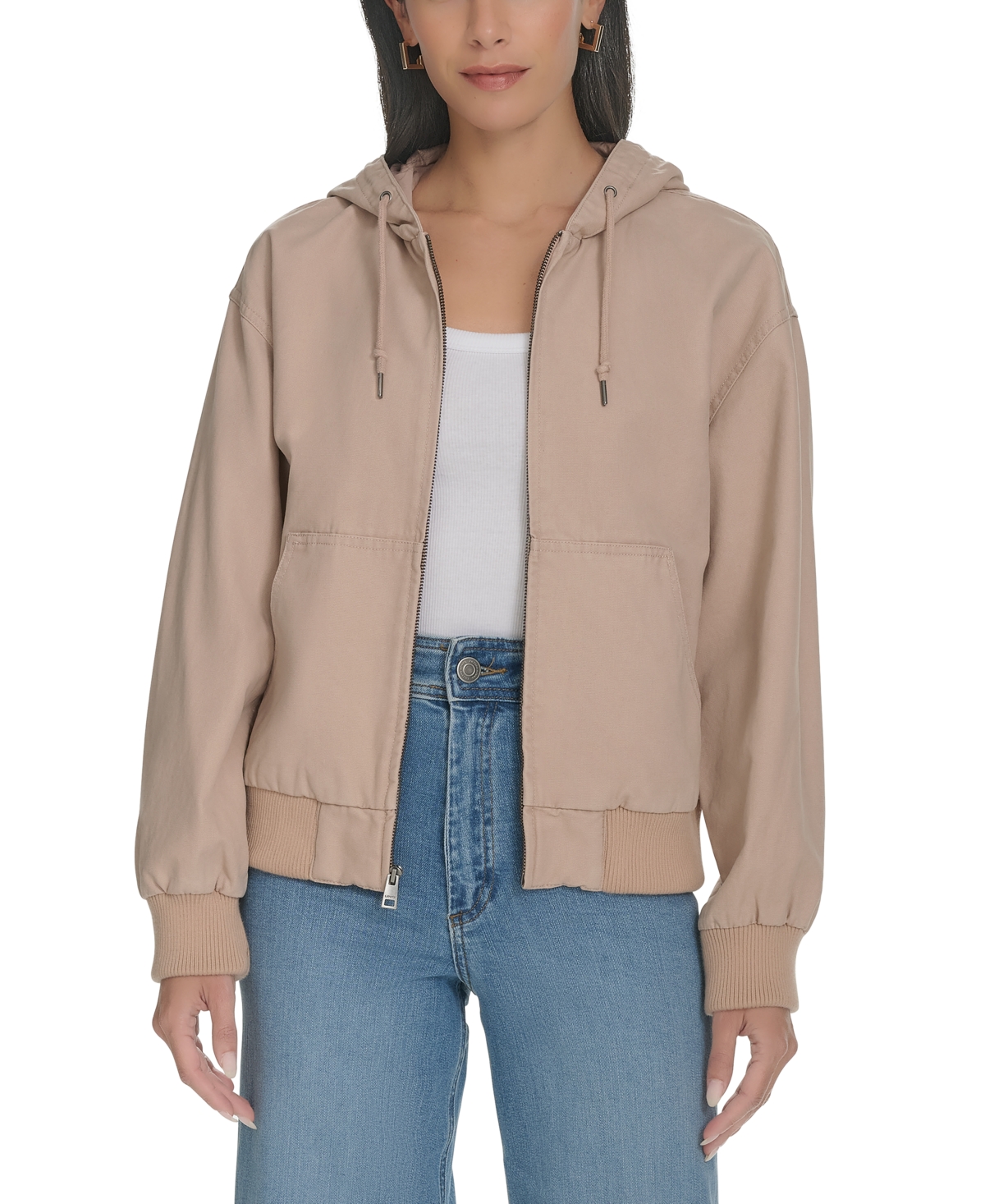 Levi's Relaxed Hooded Bomber Jacket In Light Pink