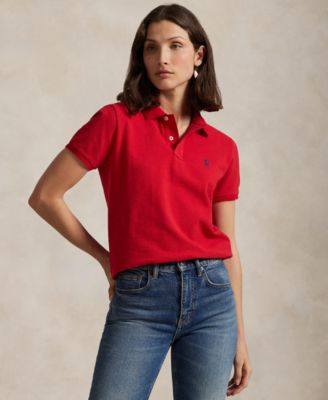 Women's Classic-Fit Mesh Polo Shirt