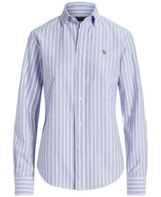 Women's Slim-Fit Striped Oxford Shirt