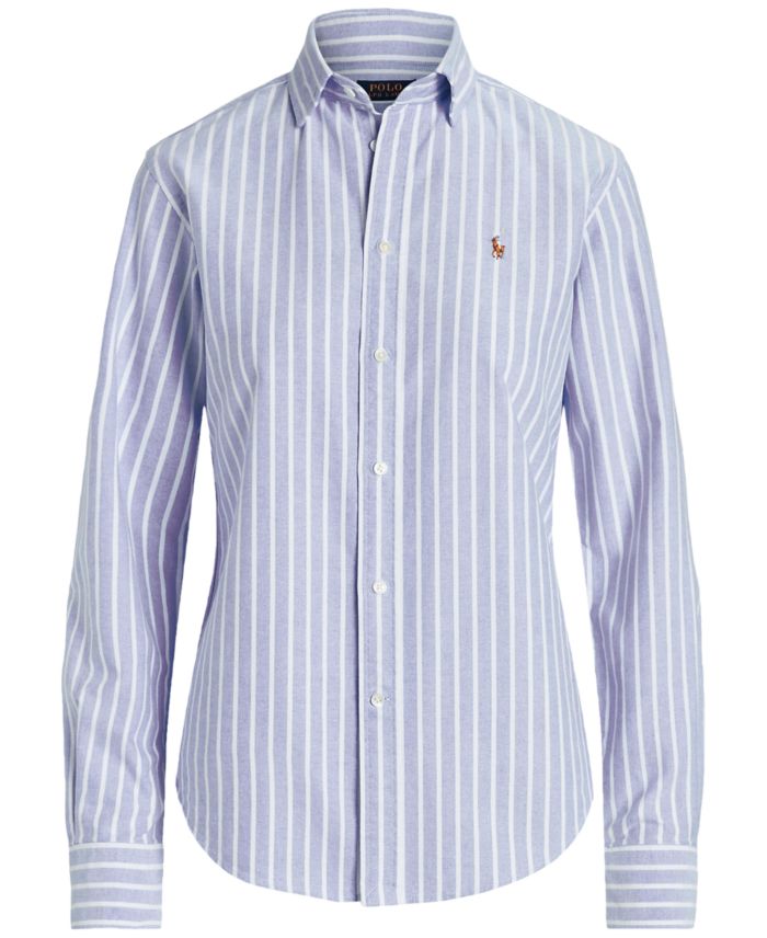 Polo Ralph Lauren Womens Slim Fit Striped Oxford Shirt