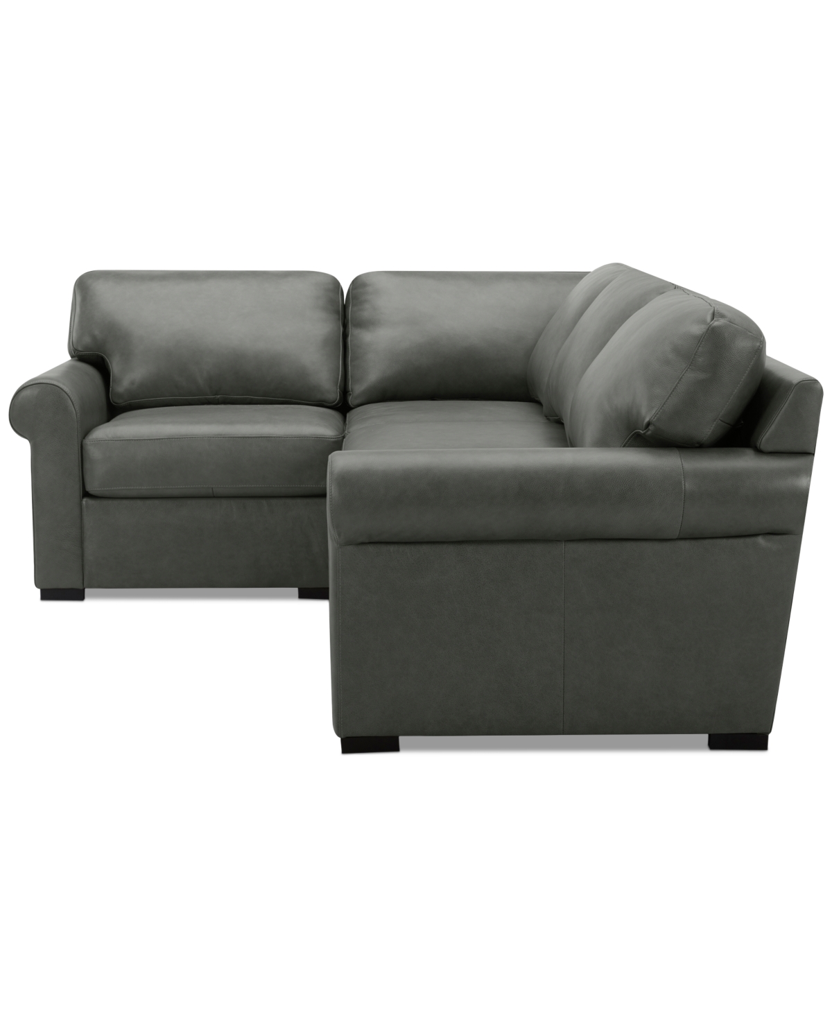 Macy's Radley Roll Arm 104" 4-pc. Leather Square Corner L Sectional, Exclusively At