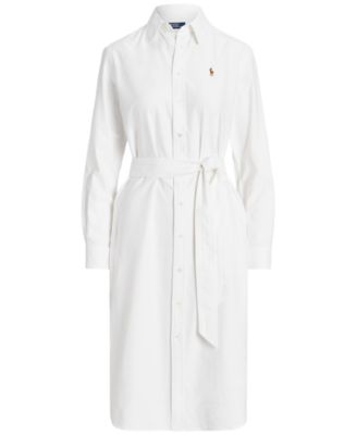Women's Belted Cotton Oxford Shirtdress