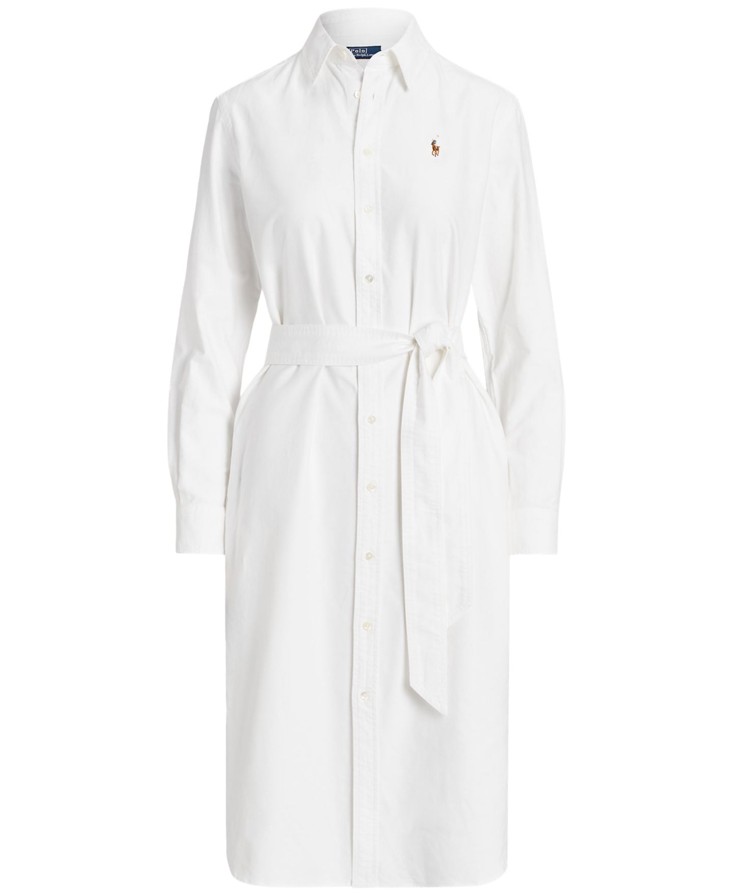 Женское платье Polo Ralph Lauren Belted Cotton Oxford Shirtdress, цвет: Белый — фото 5