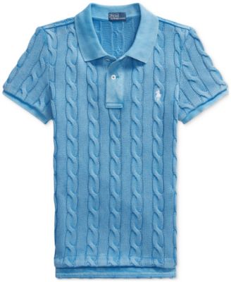 Women's Cable-Knit Polo Shirt