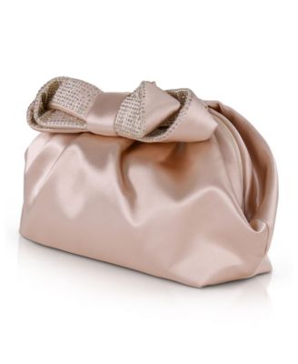 Woman's Posey Satin Bow Pouch Clutch