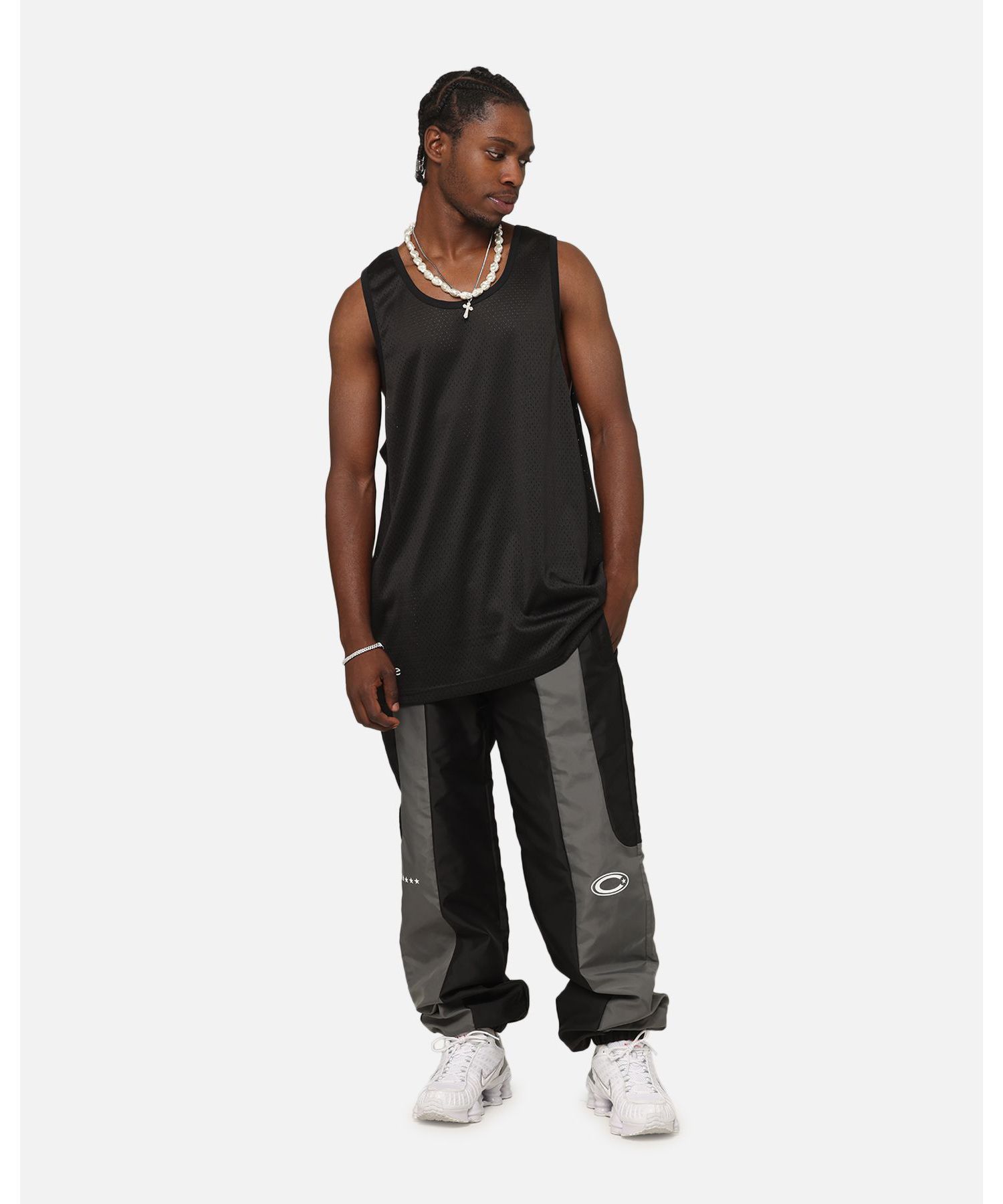 Men's Empire Panelled Trackpant- Grey, M