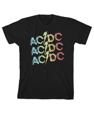 Boys ACDC Rock Band Logo Youth Black Short Sleeve Graphic Tee Shirt-Small