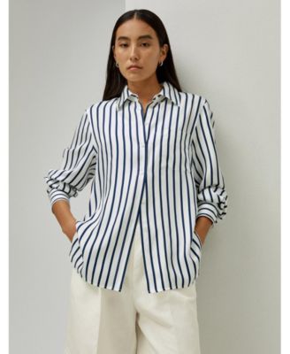 Women's Oversized Palma Stripe Silk Shirt