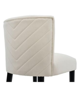 Set of 2 Counter Stools 27" Upholstered Tufted Seat Modern Design Ideal for Kitchen Island & Bar