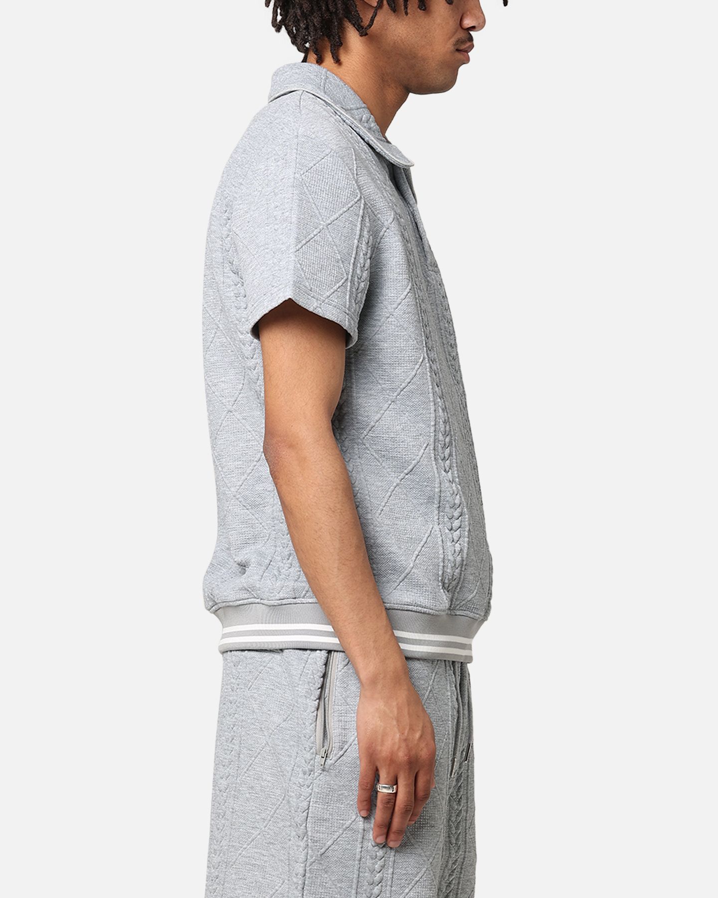 Мужская рубашка XXIII Danny Knit Polo Shirt- Grey, M, цвет: Серый — фото 3