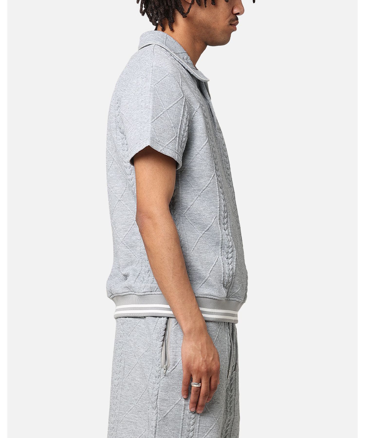 Men's Danny Knit Polo Shirt- Grey, M