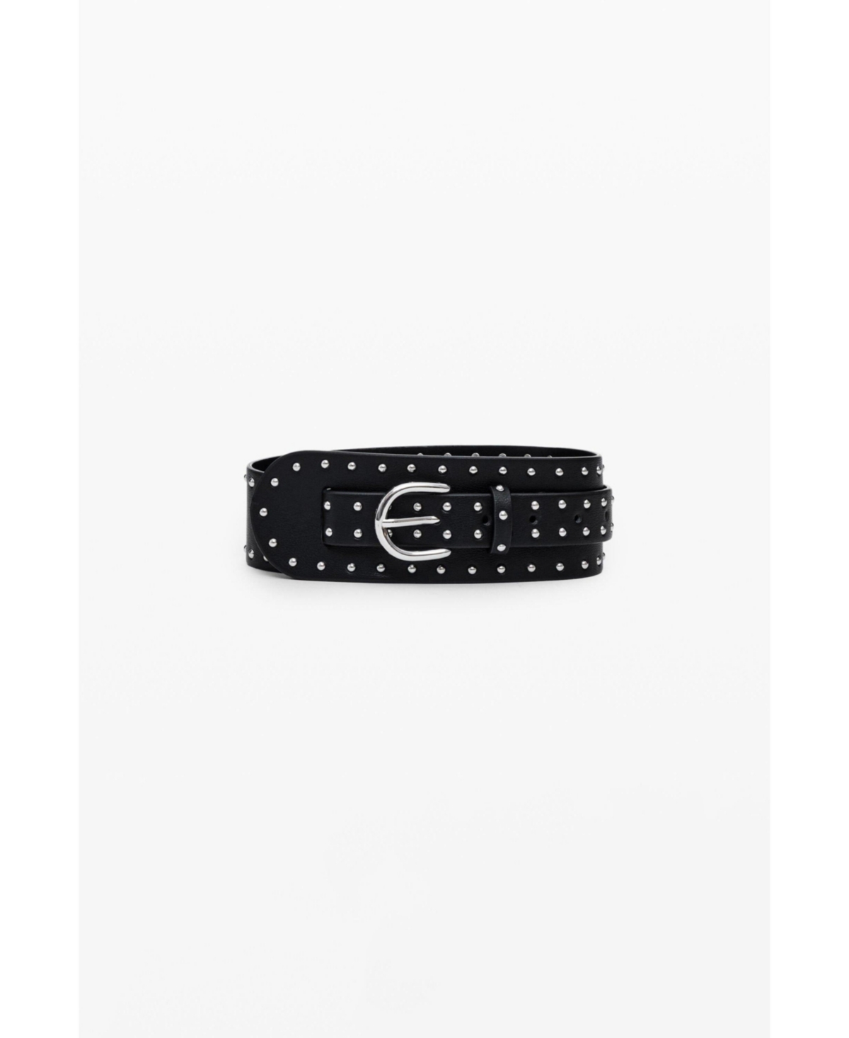 Women's Wide studded belt - Black