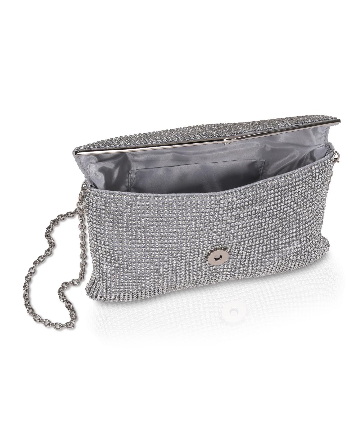 Женский клатч Jewel Badgley Mischka Noemi Crystal Envelope Clutch, цвет: Серебряный — фото 3