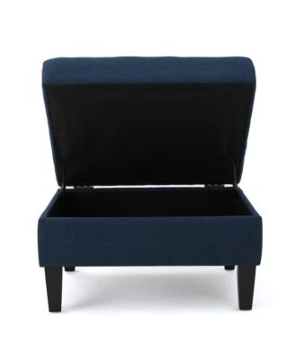 1 PC Upholstered Tufted Storage Ottoman with Waffle Stitching,  Footrest with Hidden Storage