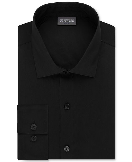 Kenneth Cole Reaction Slim Fit Techni Cole Flex Collar Solid Dress