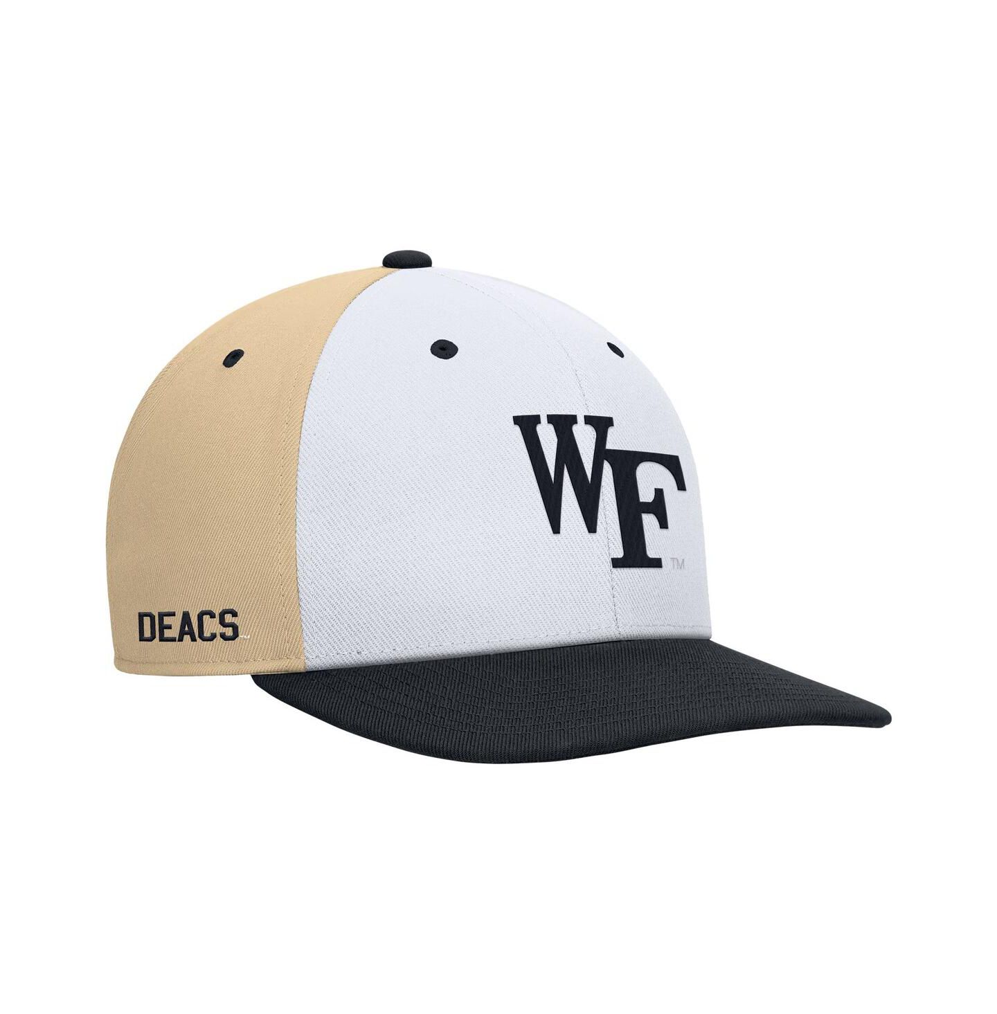 Мужская кепка Nike White/Gold Wake Forest Demon Deacons Pro Performance Snapback Hat — фото 1