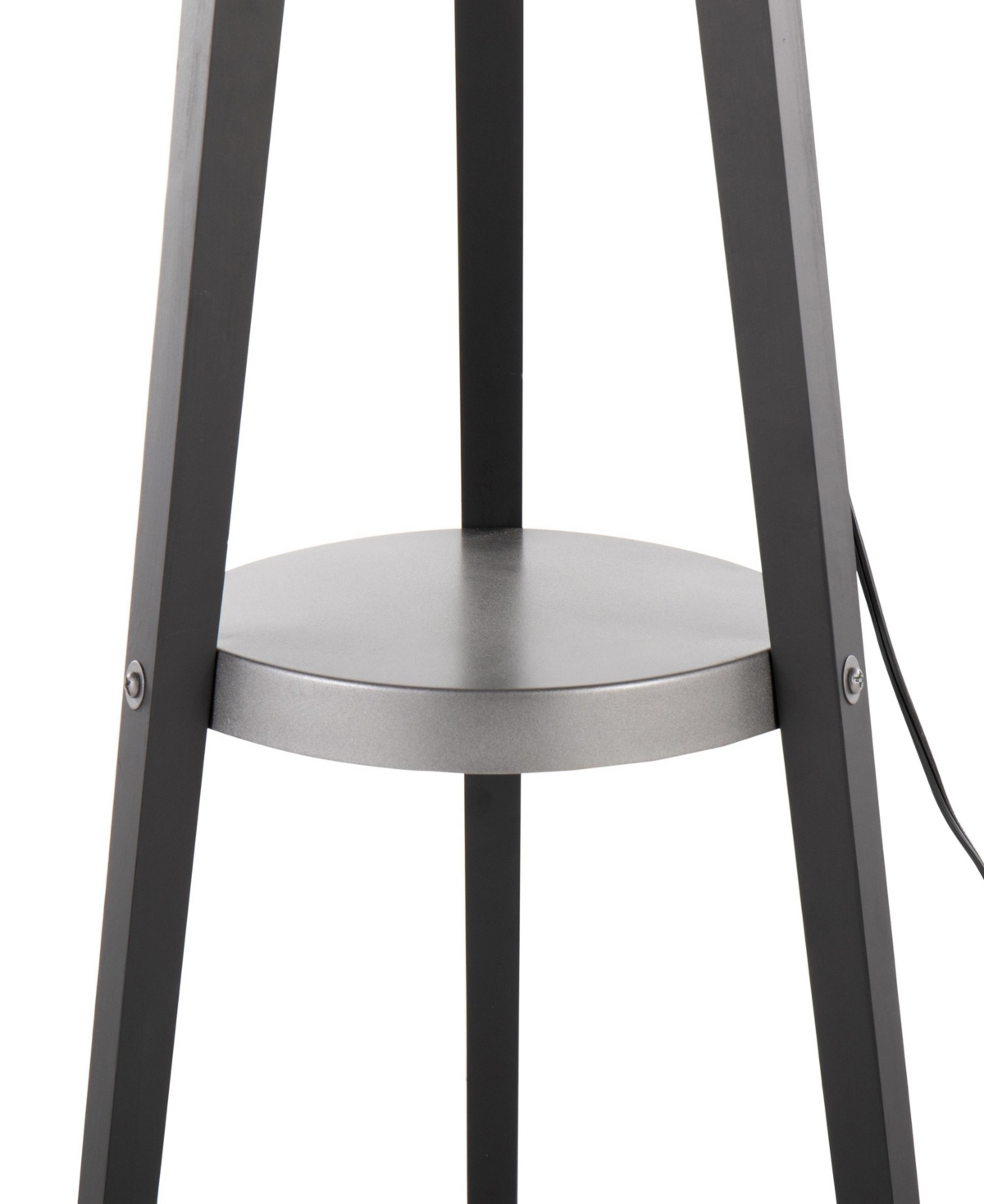 Lumisource Compass 58" Wood Floor Lamp In Black,white,silver