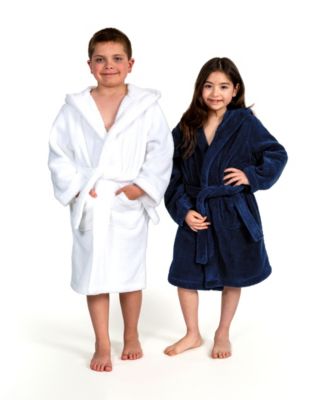 Kids Super Plush Double Brushed Hooded Polyester Bathrobe