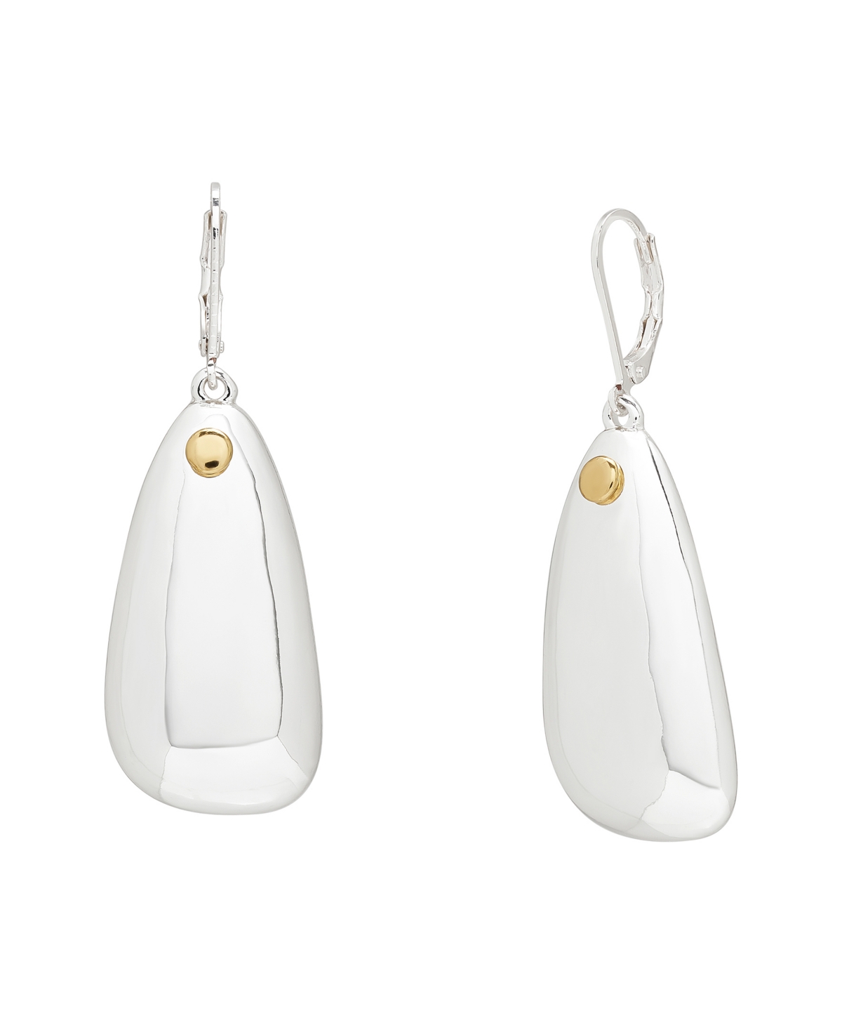 Silver Leaf Drop Earrings - Silver