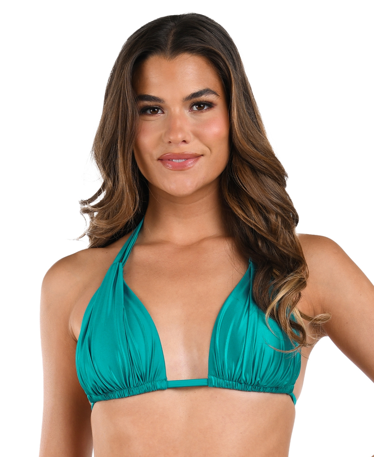 Shop La Blanca Women's Earth Goddess Halter Bikini Top In Teal