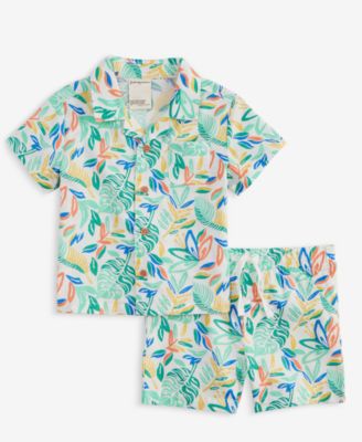 Baby Boys Tropical-Print Shirt & Shorts, 2 Piece Set, Exclusively at Macy's