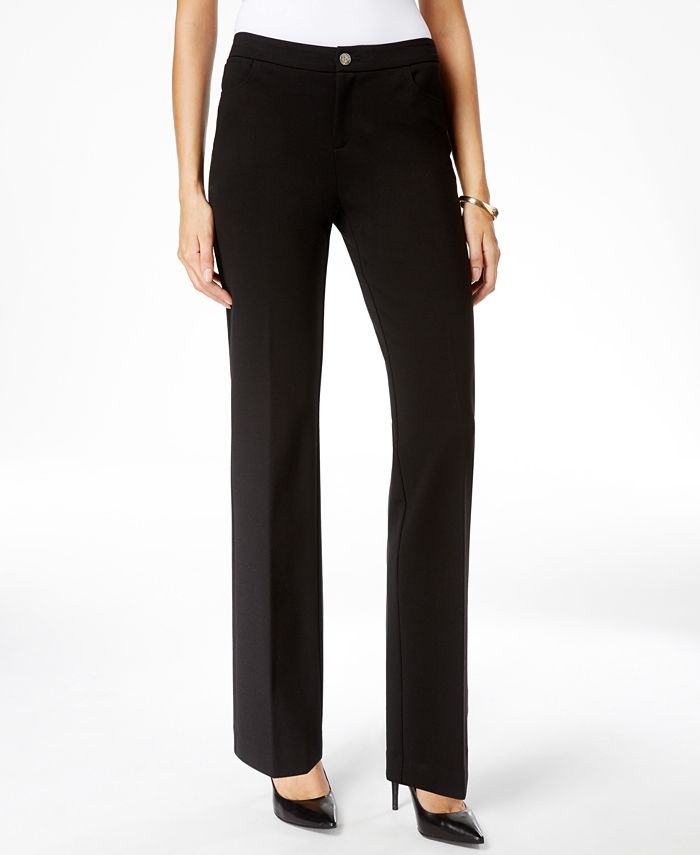 Anne Klein Women's Plus Size Slim Leg Compression Pant, Black, 0X at   Women's Clothing store
