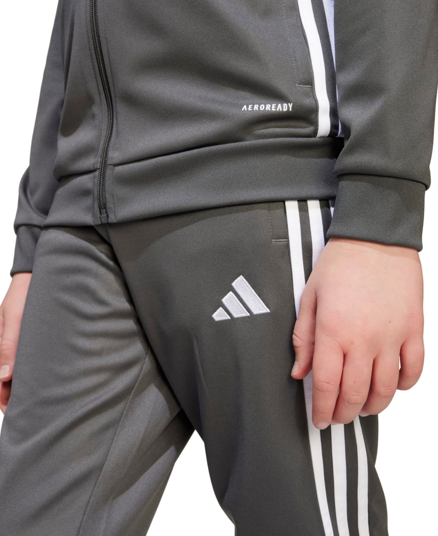 Брюки adidas Tiro 25 Essentials Training Pants для мальчиков, цвет: Серый / Белый — фото 2