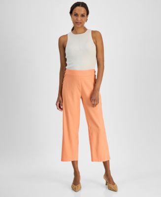 I.N.C. International Concepts Petite Linen-Blend High-Rise
