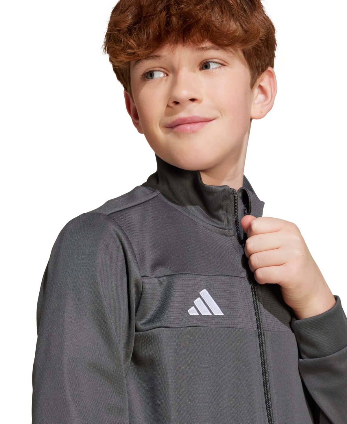 Adidas Originals Big Kids Tiro 25 Essentials Training Jacket In Gray,white