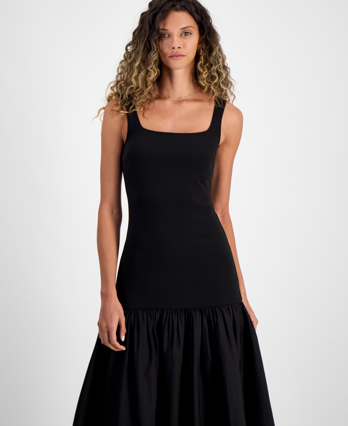 Rachel Rachel Roy Women's Hollie Square-neck Midi Dress In Black