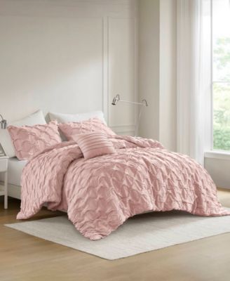 Bailey Diamond Pucker Woven 4-Pc. Comforter Set, Full/Queen