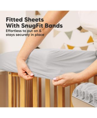 2-Pack Protect+ Waterproof Crib Mattress Protector Covers, Mavy Quilted Cotton Baby Mattress Topper, Toddler Crib Sheets