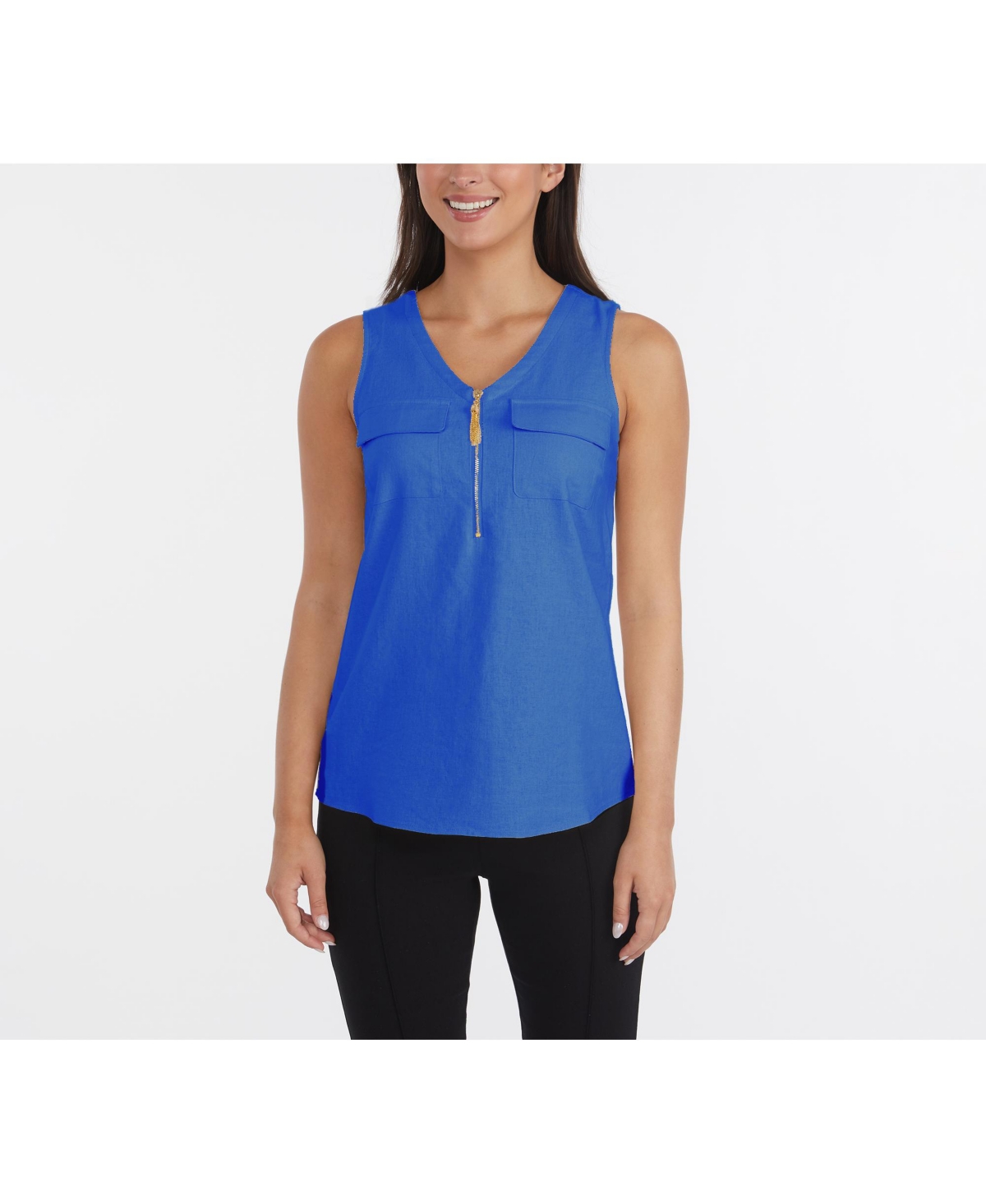 Women's Half Zip Top - Azure