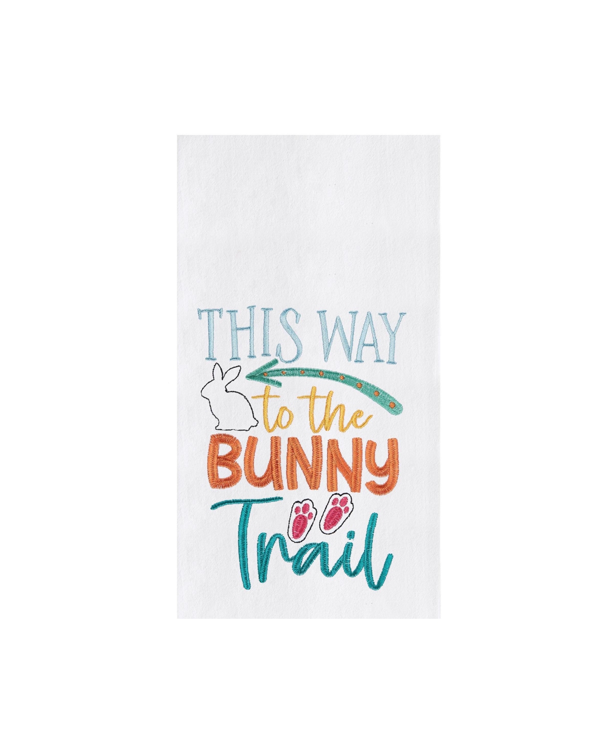 This Way to the Bunny Trail" Easter Rabbit Spring Theme Kitchen Dishtowel