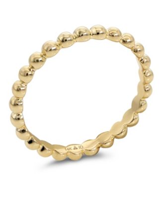 Bead Ring in 14K Gold, Size 7, approx. 1.9 grams.