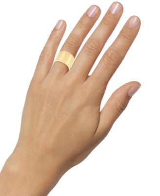 Gold-Tone Water-Resistant Cigar Band Ring