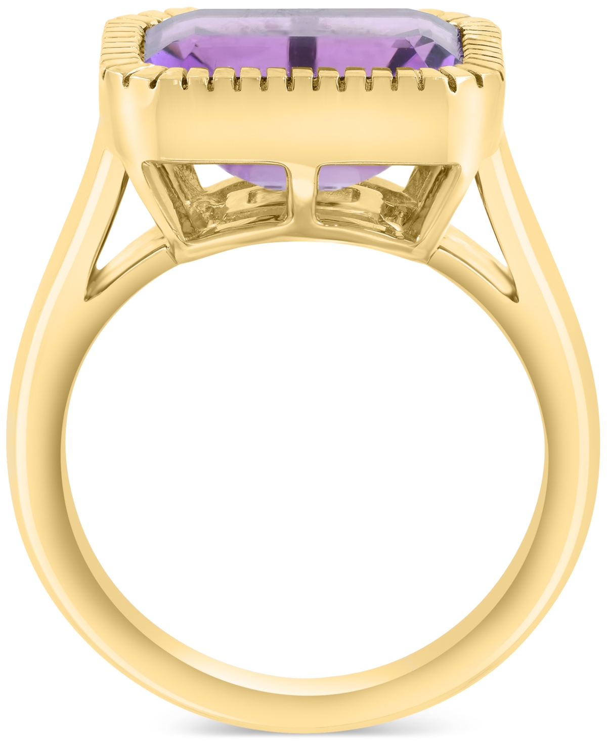 EFFY COLLECTION EFFY AMETHYST SOLITAIRE STATEMENT RING (5-3/8 CT. T.W.) IN 14K GOLD-PLATED STERLING SILVER 