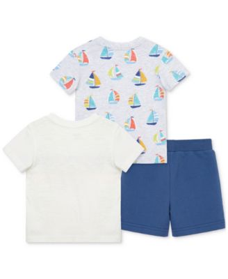 Baby Boys 3-Pc. Sailboats T-Shirts & Shorts Play Set